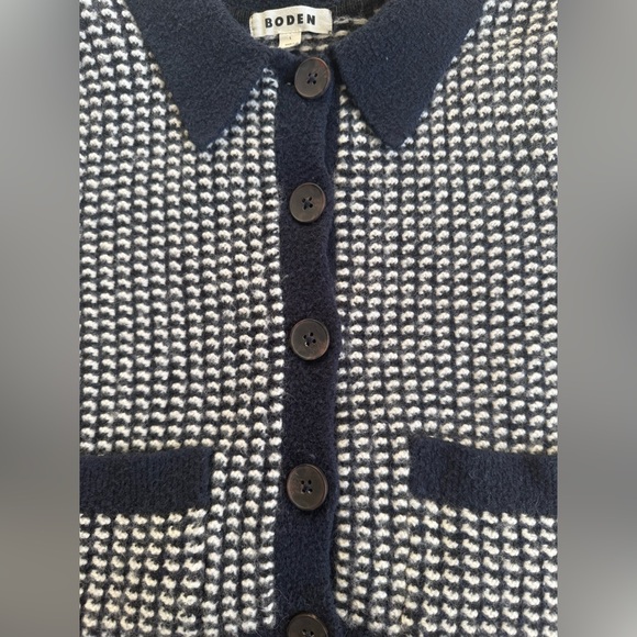 Boden Black and White Short Sleeve Cardigan - Picture 3 of 4